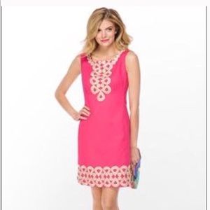 Lilly Pulitzer Fitted Pink Gold Dress